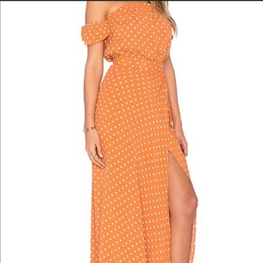 Flynn Skye Bella Off the Shoulder Polka Dot Dress